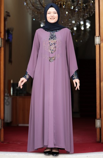 Lila Hijab-Abendkleider 3263-05