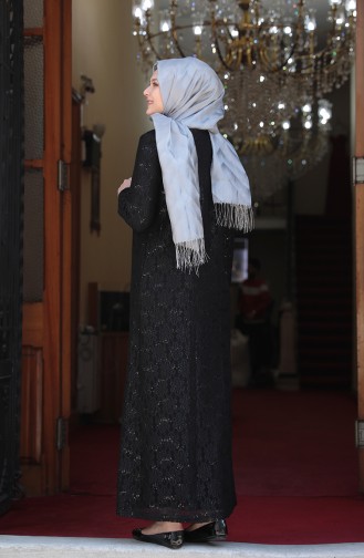 Schwarz Hijab-Abendkleider 3293-01