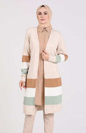 Beige Strickjacke 4014-03