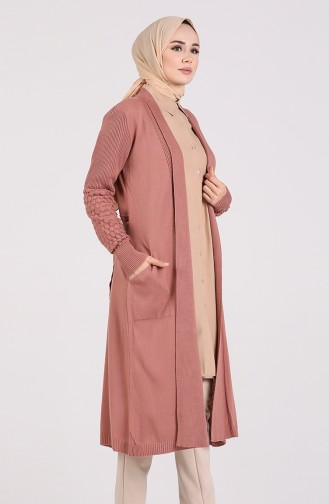 Beige-Rose Strickjacke 0802-02