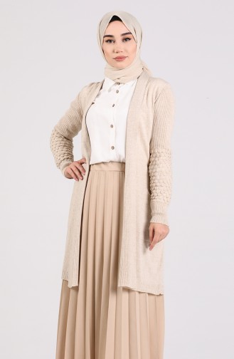 Creme Strickjacke 0803-01