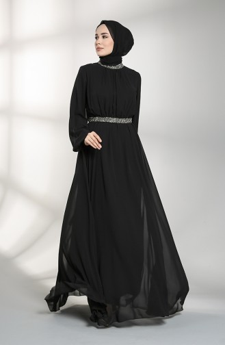 Schwarz Hijab-Abendkleider 5339-06