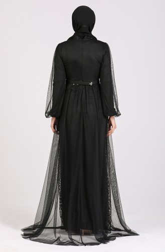 Schwarz Hijab-Abendkleider 5383-01