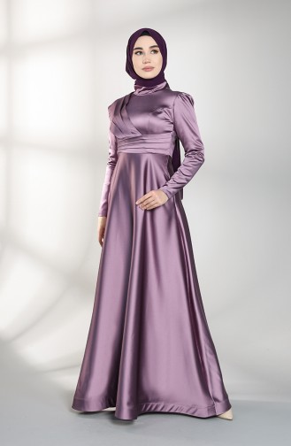 Allerli Saten Abiye Elbise 4832-02 Lila