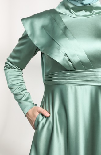 Green Almond Hijab Evening Dress 4832-08