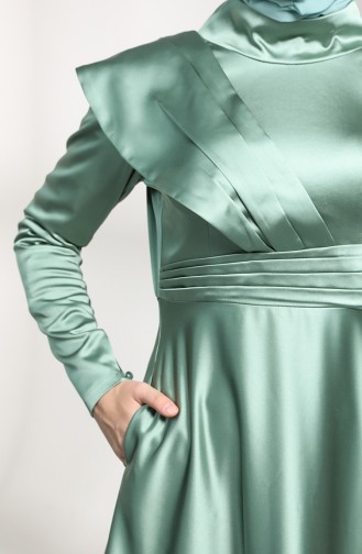 Allergy Satin Evening Dress 4832-03 Sea Green 4832-03