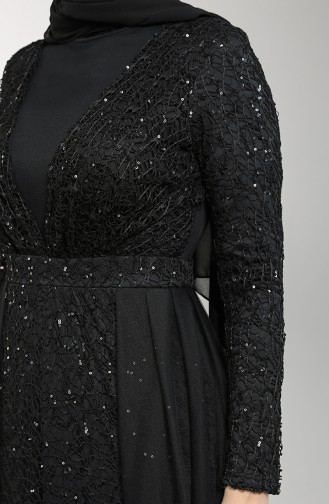 Schwarz Hijab-Abendkleider 5390-04