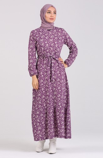 Purple Hijab Dress 1015-02