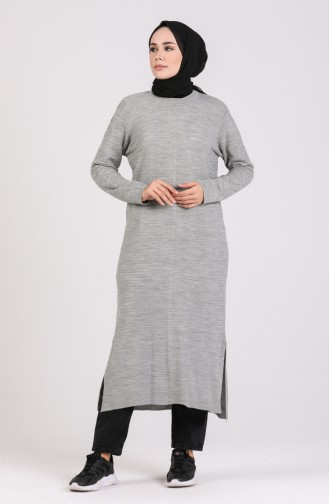 Triko Uzun Tunik 6001-07 Gri