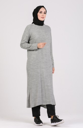 Triko Uzun Tunik 6001-07 Gri