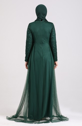 Silvery Evening Dress 5348-03 Emerald Green 5348-03