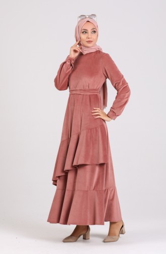 Beige-Rose Hijab Kleider 0107-02