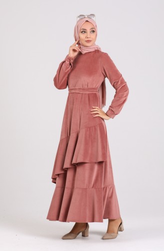 Robe Hijab Rose Pâle 0107-02