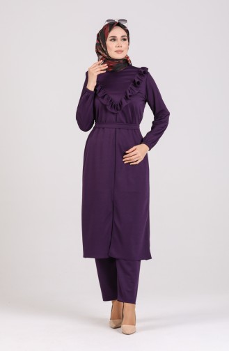 Frilly Sports Tunic Trousers Double Suit 0105-03 Purple 0105-03