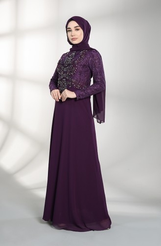 Lila Hijab-Abendkleider 4709-01