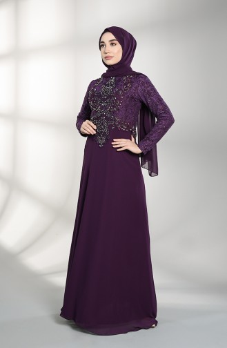 Lila Hijab-Abendkleider 4709-01