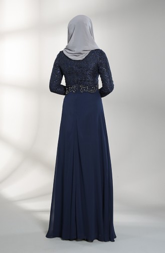 Habillé Hijab Bleu Marine 4709-02