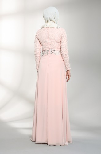 Lachsrosa Hijab-Abendkleider 4709-03