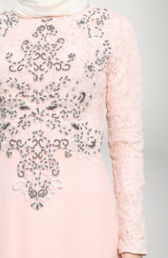 Glitter Lace Evening Dress 4709-03 Salmon 4709-03