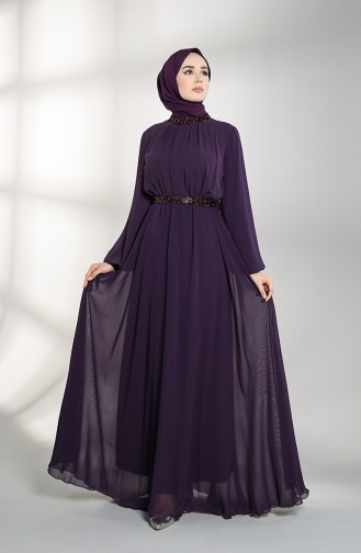 Lila Hijab-Abendkleider 5339-07