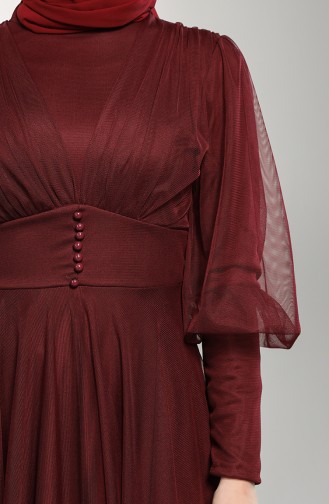 فساتين سهرة بتصميم اسلامي أحمر كلاريت 5387-06