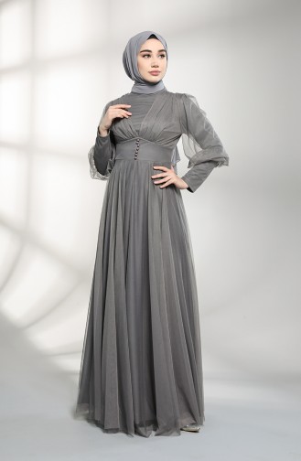 Grau Hijab-Abendkleider 5387-11