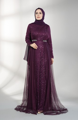 Purple İslamitische Avondjurk 5388-08