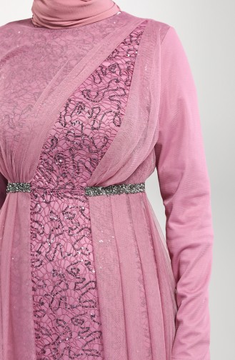 Beige-Rose Hijab-Abendkleider 5388-09
