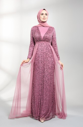 Beige-Rose Hijab-Abendkleider 5390-01