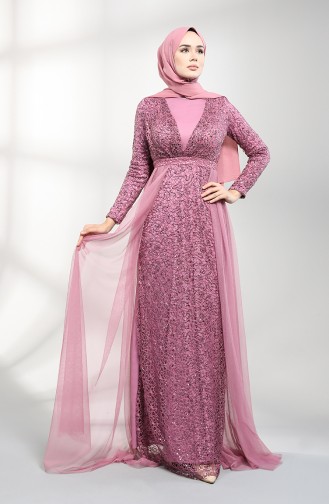 Sequined Evening Dress 5390-01 Dried Rose 5390-01