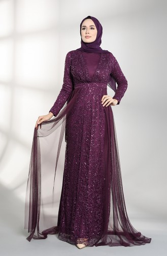 Purple İslamitische Avondjurk 5390-05