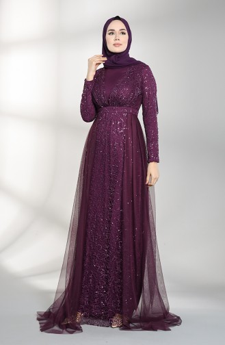 Lila Hijab-Abendkleider 5390-05