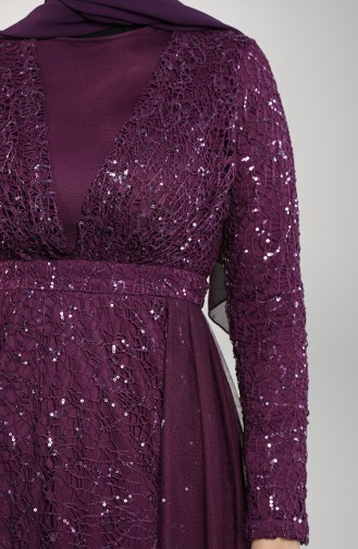 Sequined Evening Dress 5390-05 Purple 5390-05