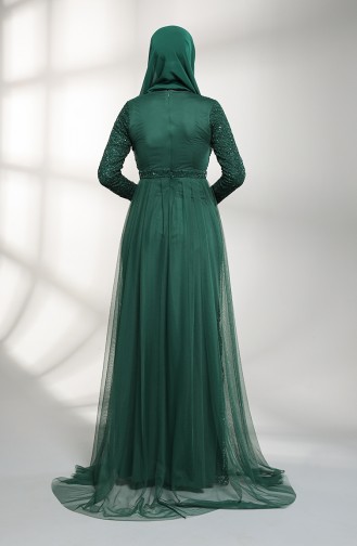 Sequined Evening Dress 5390-06 Emerald Green 5390-06