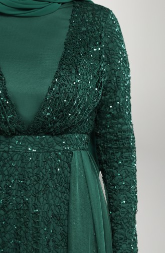 Sequined Evening Dress 5390-06 Emerald Green 5390-06