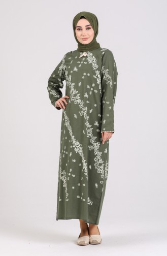 Khaki Hijab Kleider 5858-02