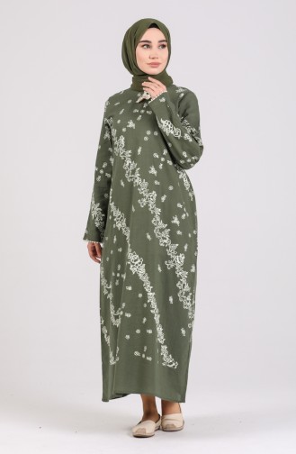Khaki Hijab Kleider 5858-02