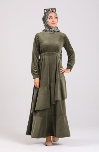 Khaki Hijab Kleider 0107-03