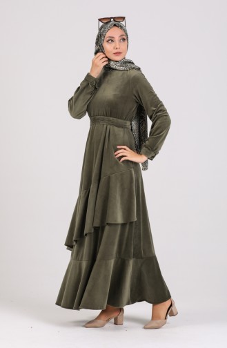 Khaki Hijab Dress 0107-03