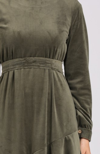 Velvet Layered Dress 0107-03 Khaki 0107-03