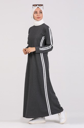 Şeritli Spor Elbise 3500-01 Füme