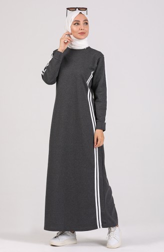 Rauchgrau Hijab Kleider 3500-01