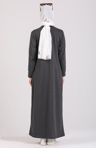 Rauchgrau Hijab Kleider 3500-01