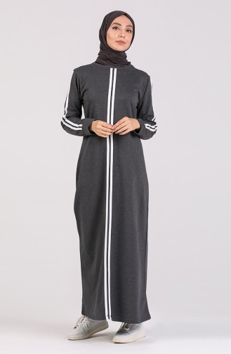 Rauchgrau Hijab Kleider 3600-01