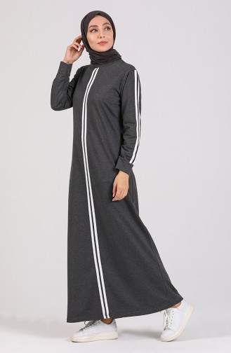Şeritli Spor Elbise 3600-01 Füme