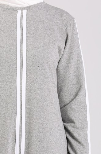 Şeritli Spor Elbise 3600-04 Gri