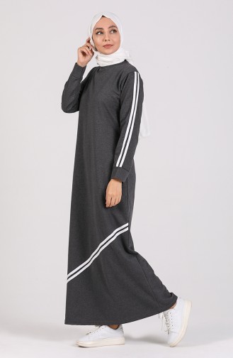 Rauchgrau Hijab Kleider 3700-01