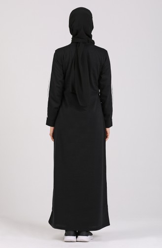 Şeritli Spor Elbise 3700-03 Siyah