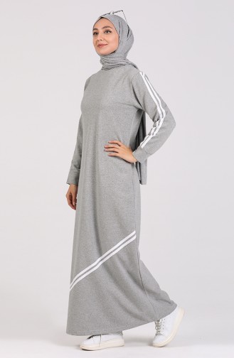 فستان رمادي 3700-04
