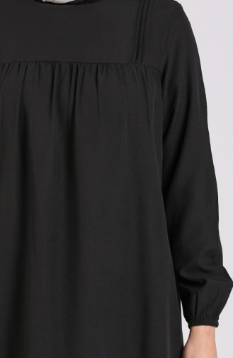 Nervürlü Elbise 200917-01 Siyah